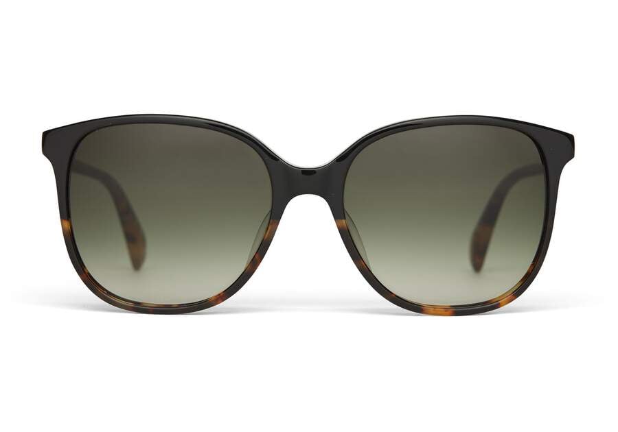 Sandela Black Tortoise Fade Handcrafted Sunglasses Front View