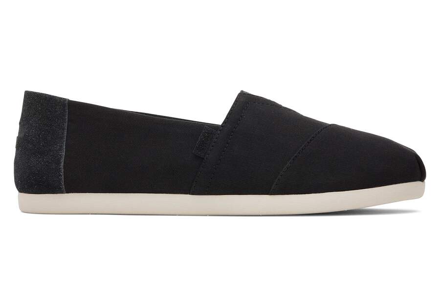 Alpargata Black Suede Brushed Twill Side View Opens in a modal