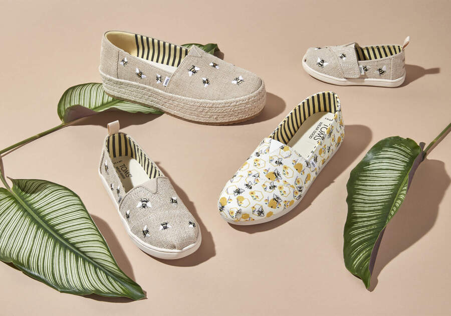 Valencia Embroidered Bees Platform Espadrille  Opens in a modal