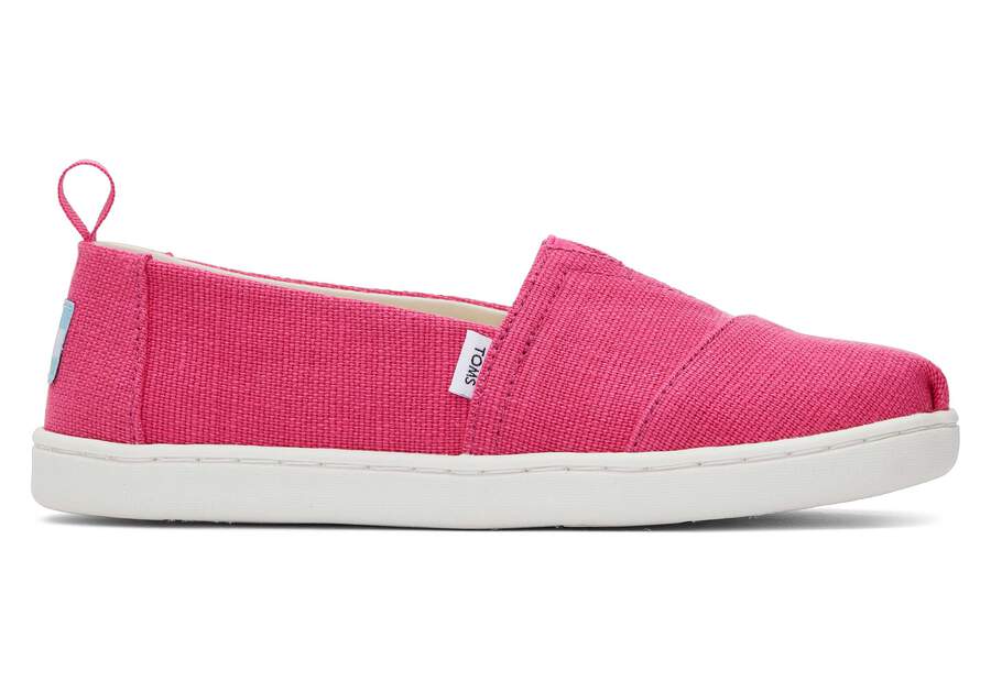 Youth Alpargata Pink Heritage Canvas Kids Shoe Side View Opens in a modal