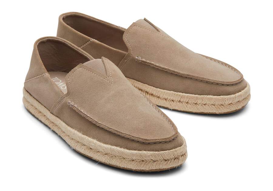 Alonso Taupe Suede Rope Loafer Front View Opens in a modal