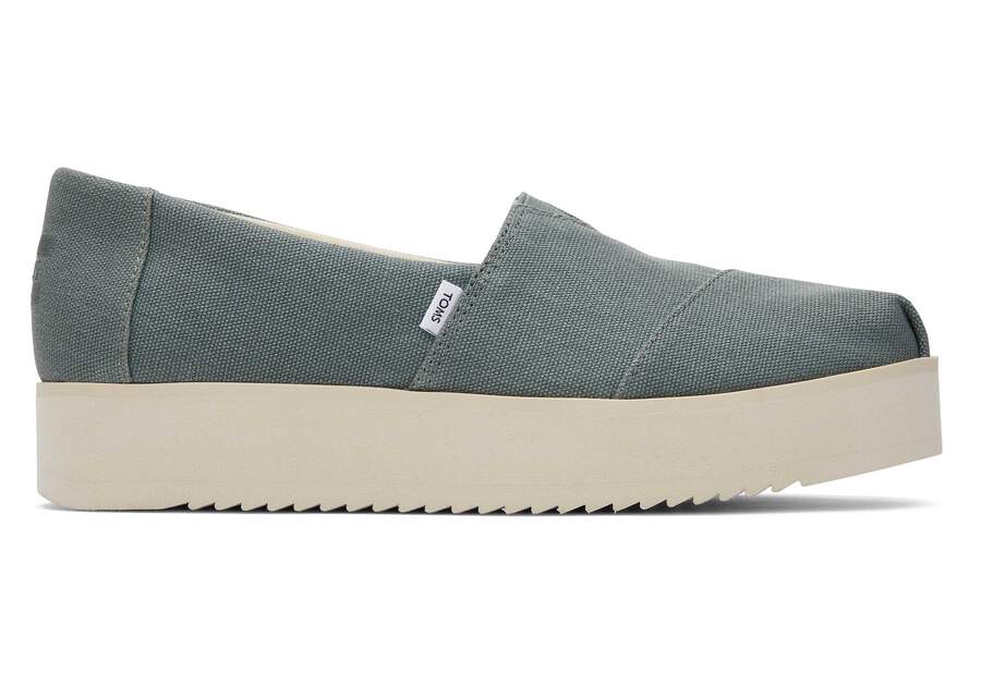 Alpargata Green Midform Espadrille Side View Opens in a modal