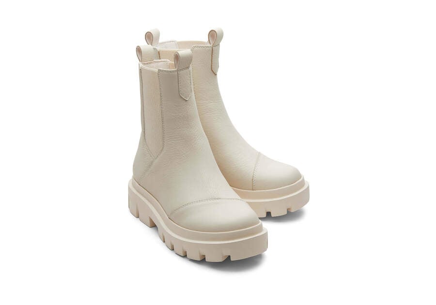 Rowan Light Sand Water Resistant Leather Boot Front View