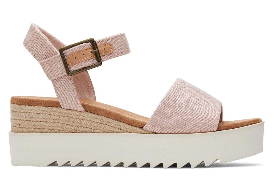 Diana Pink Wedge Sandal Side View Opens in a modal
