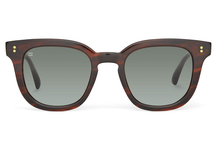 Venice Caramel Striated Handcrafted Sunglasses Front View Opens in a modal