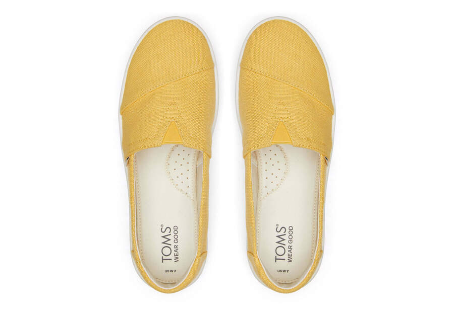 Verona Yellow Slip On Sneaker Top View Opens in a modal