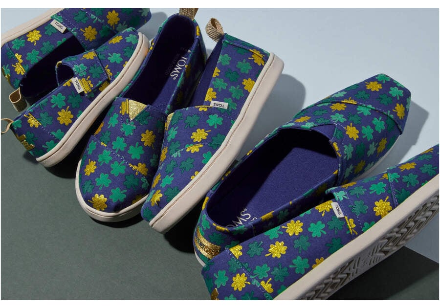 Youth Alpargata Lucky Shimmer Clovers Kids Shoe  Opens in a modal