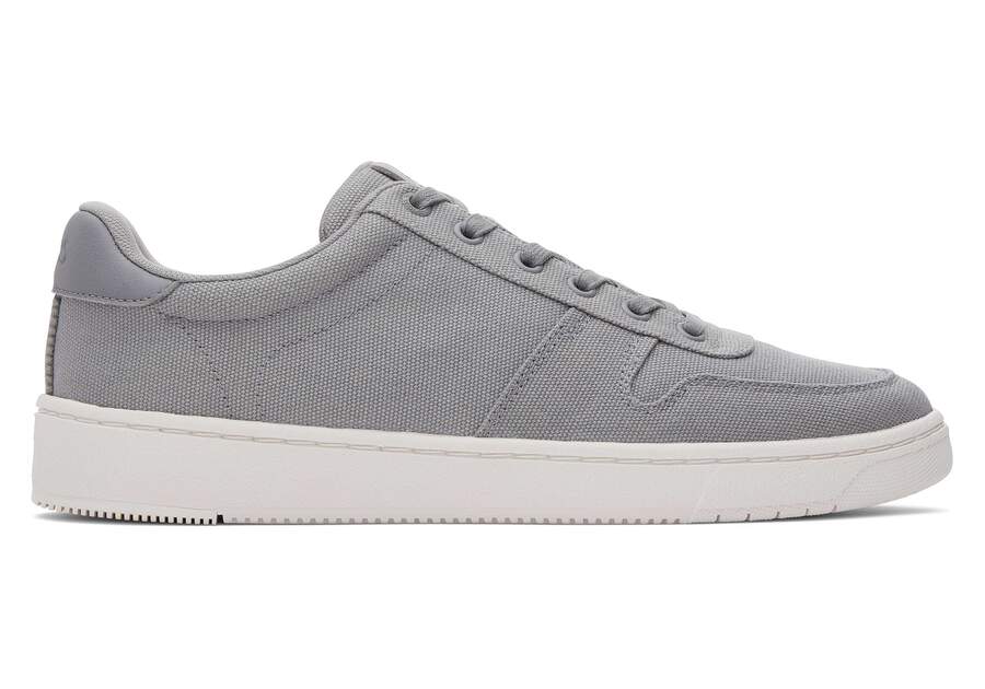 TRVL LITE Court Grey Heritage Canvas Sneaker Side View Opens in a modal