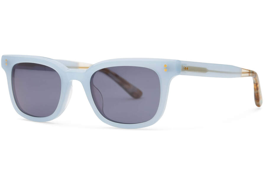 Ashtyn Milky Blue Handcrafted Sunglasses Side View Opens in a modal