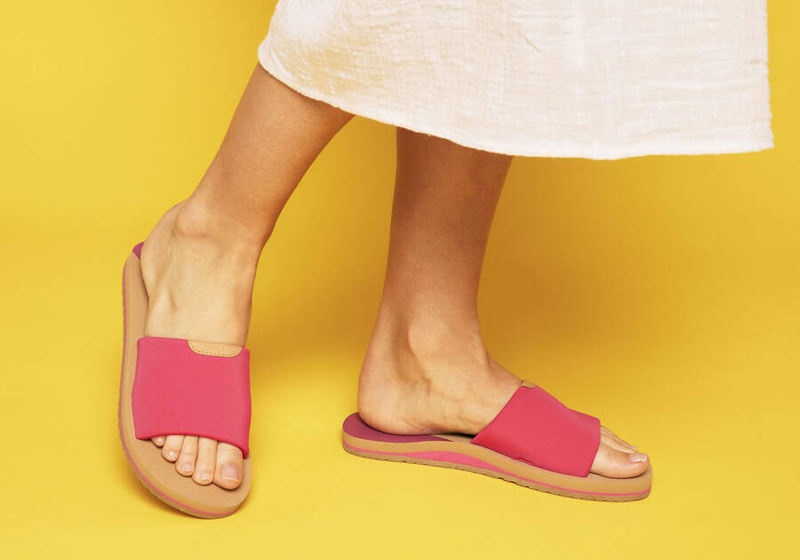 Carly Pink Jersey Slide Sandal Additional View 2 Opens in a modal