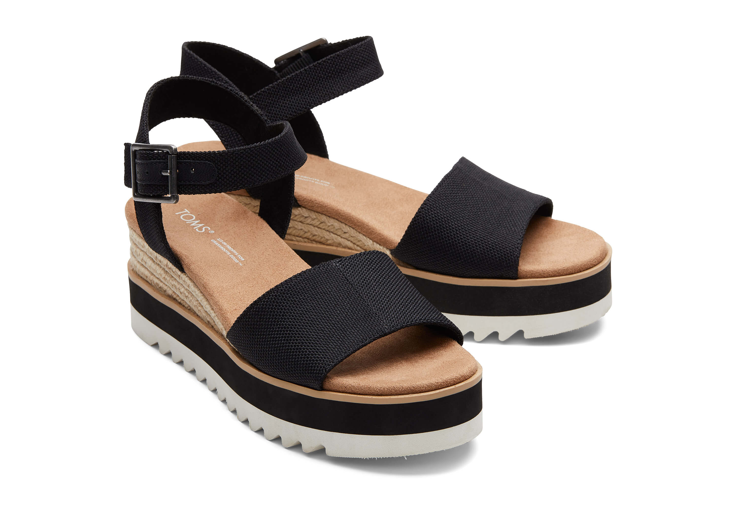 Toms | Shoes | Toms Black Suede Platform Wedge Sandals | Poshmark
