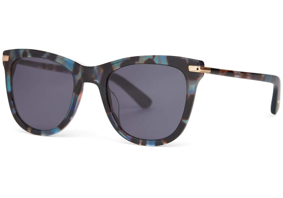 Victoria Blue Tortoise Handcrafted Sunglasses Side View Opens in a modal