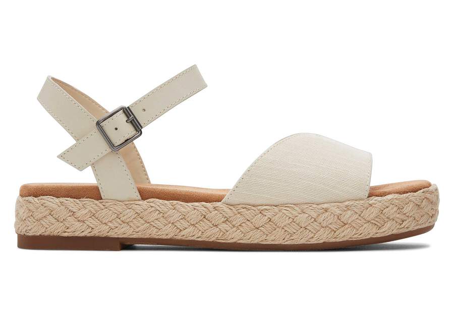 Abby Natural Flatform Espadrille Sandal Side View Opens in a modal