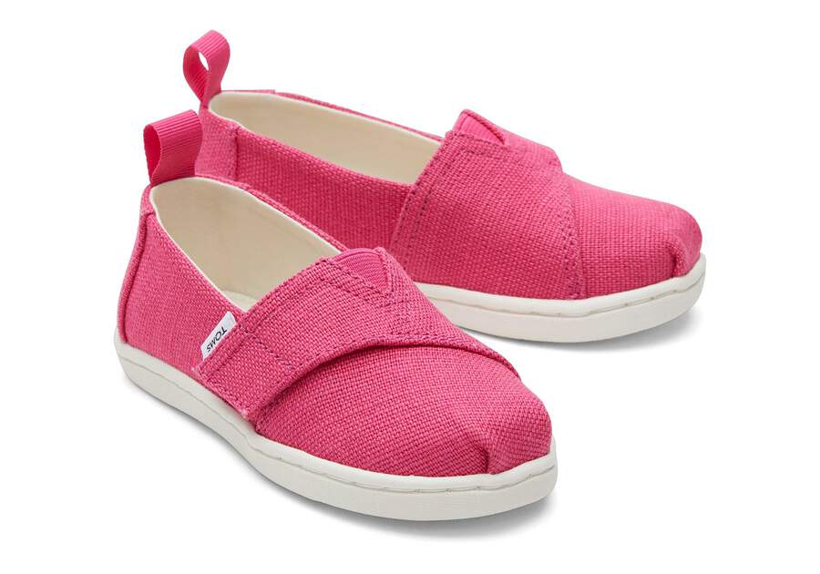 Tiny Alpargata Pink Heritage Canvas Toddler Shoe Front View