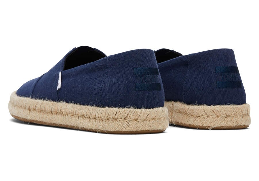 Alpargata Navy Recycled Cotton Rope 2.0 Espadrille Back View Opens in a modal