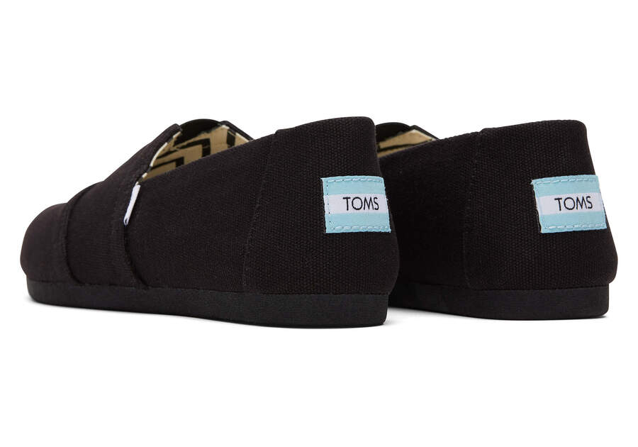 Women's Alpargata All Black Wide Recycled Cotton Espadrille | TOMS