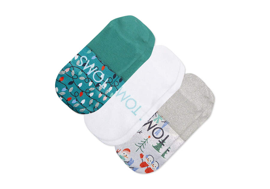 Classic No Show Socks Snowman 3 Pack Bottom Sole View Opens in a modal