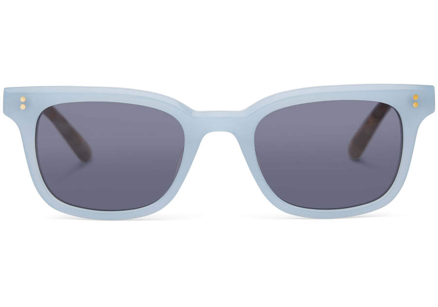 Ashtyn Milky Blue Handcrafted Sunglasses Front View Opens in a modal