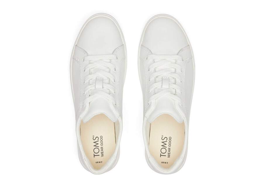 Kameron White Leather Sneaker Top View Opens in a modal
