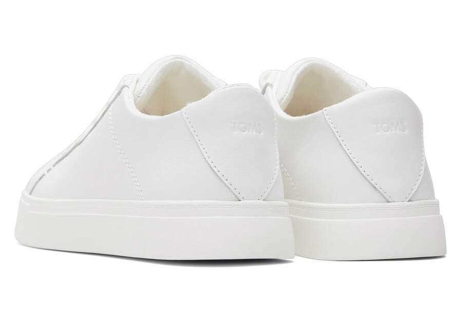 Kameron White Leather Sneaker Back View Opens in a modal