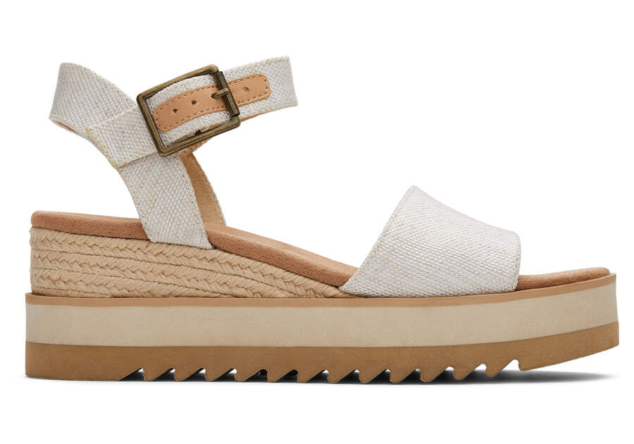 Womens Diana Natural Wedge Wide Sandal | TOMS
