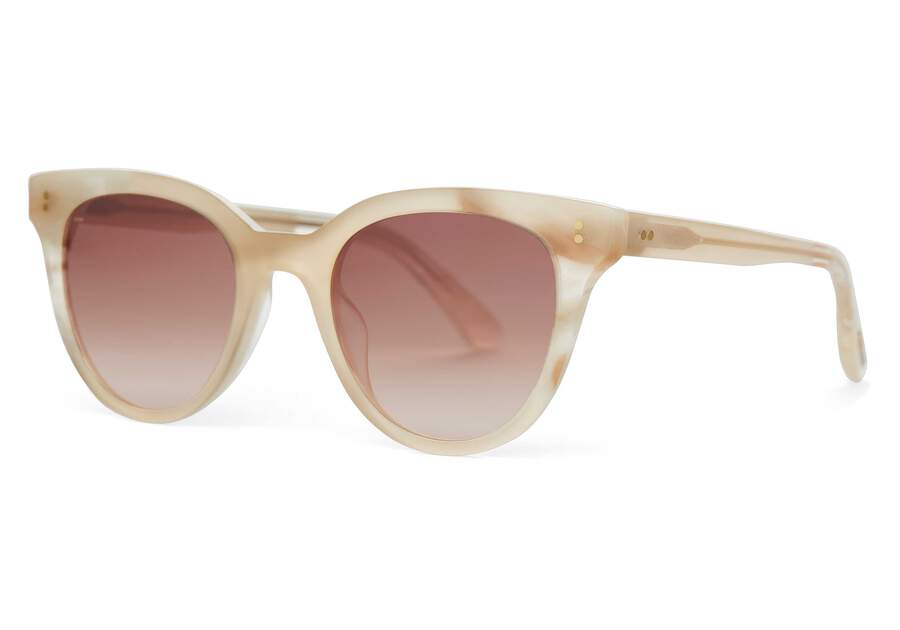 Marlowe Oatmilk Latte Handcrafted Sunglasses Side View Opens in a modal
