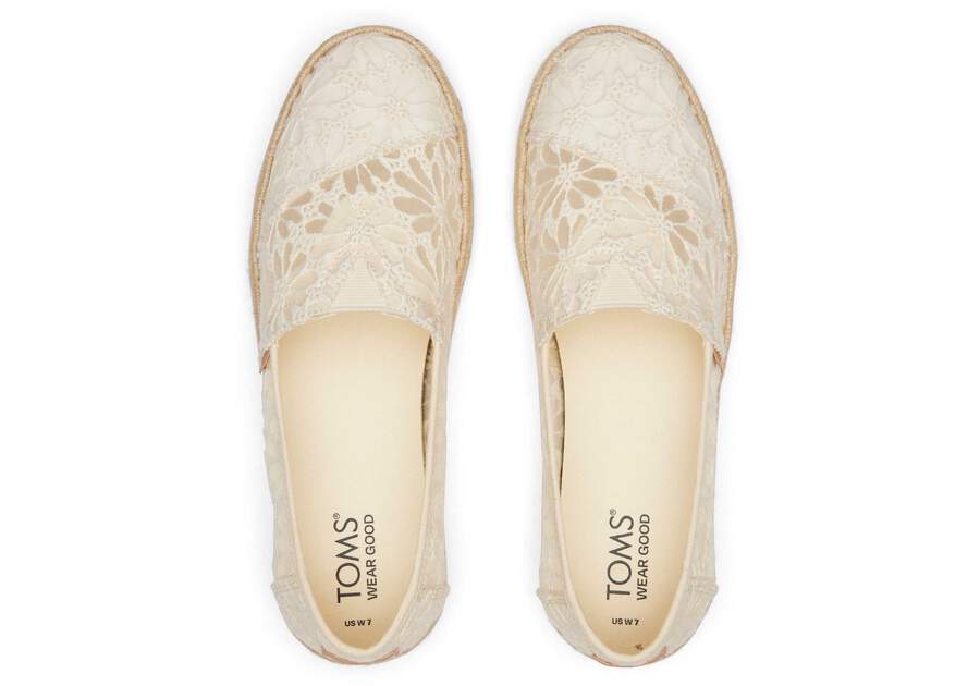 Alpargata Rope 2.0 Natural Floral Lace Espadrille Top View Opens in a modal