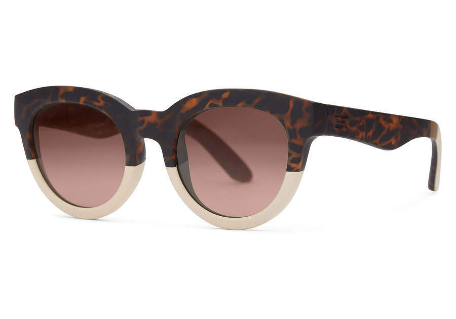 Florentin Tortoise Oatmilk Fade Traveler Sunglasses Side View Opens in a modal