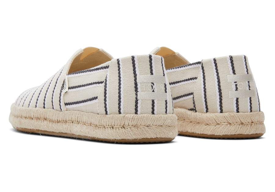 Alpargata Cream Woven Stripes Rope 2.0 Espadrille Back View Opens in a modal
