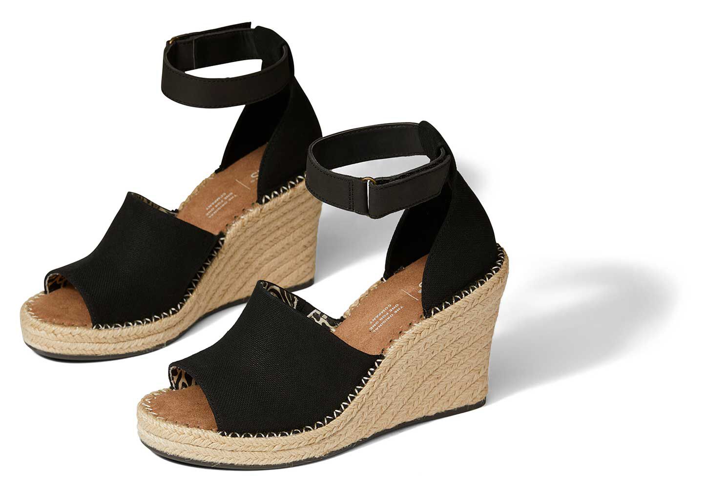 Toms Monica Mule Wedge Espadrille Slip On Sandal in Black Basketweave size  12 | eBay