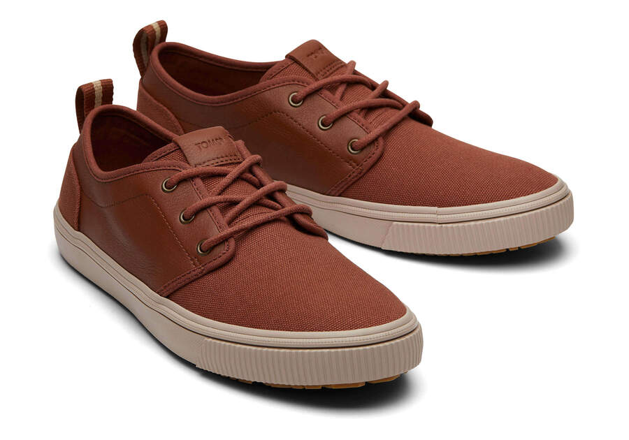 Carlo Terrain Brown Leather Water Resistant Sneaker Front View Opens in a modal