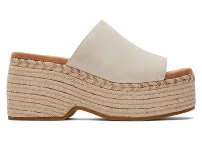 Laila Mule Cream Suede Platform Sandal