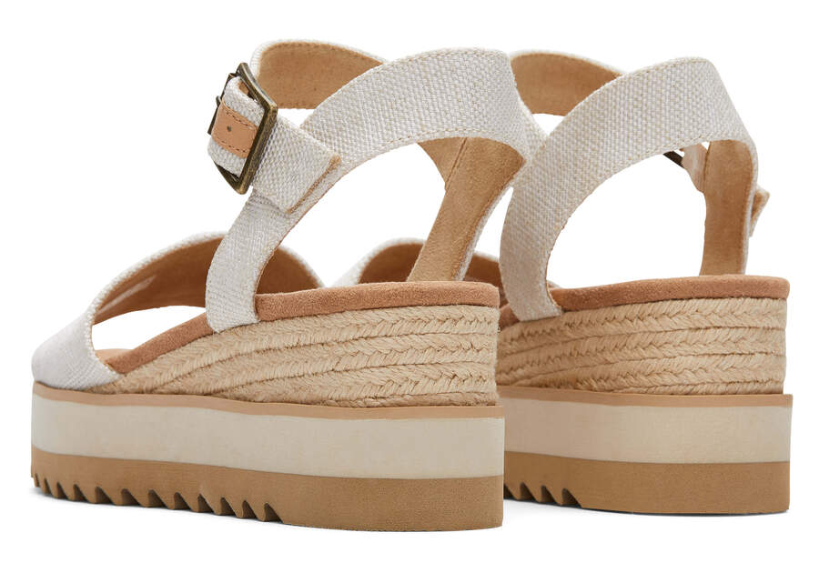 Diana Natural Wedge Sandal Back View Opens in a modal