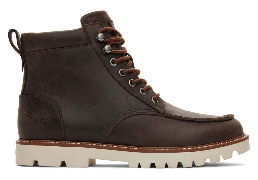 Palomar Brown Water Resistant Leather Boot Side View