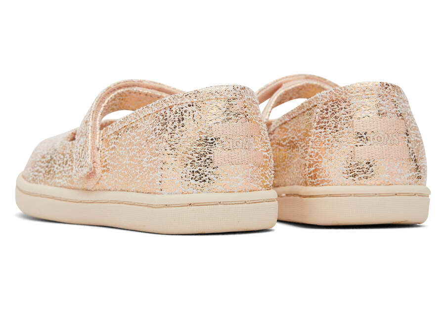 Tiny Mary Jane Gold Foil Toddler Shoe Back View Opens in a modal