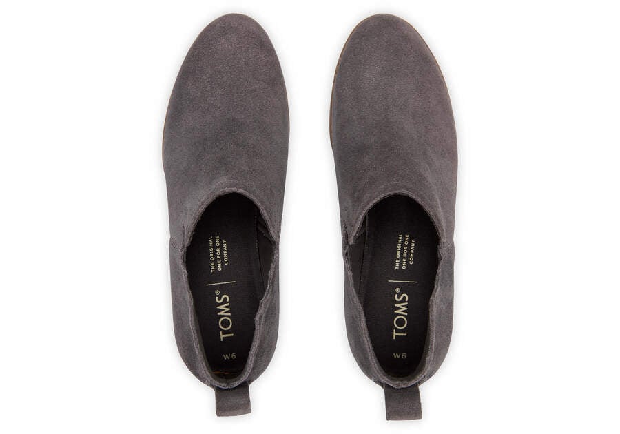 Kallie Grey Suede Wedge Boot Top View Opens in a modal