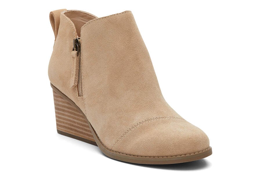 Goldie Oatmeal Suede Wedge Boot Additional View 1
