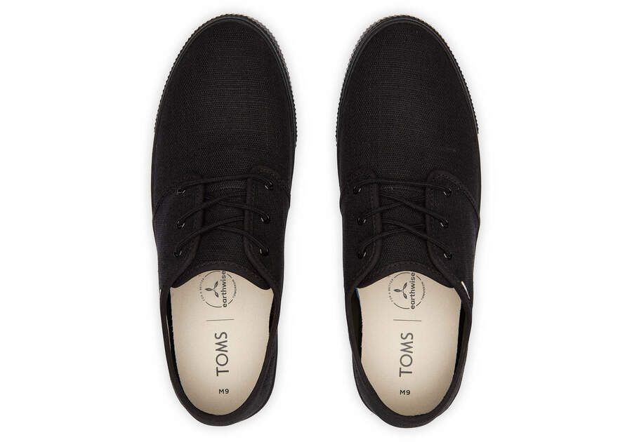 Carlo All Black Heritage Canvas Lace-Up Sneaker Top View Opens in a modal