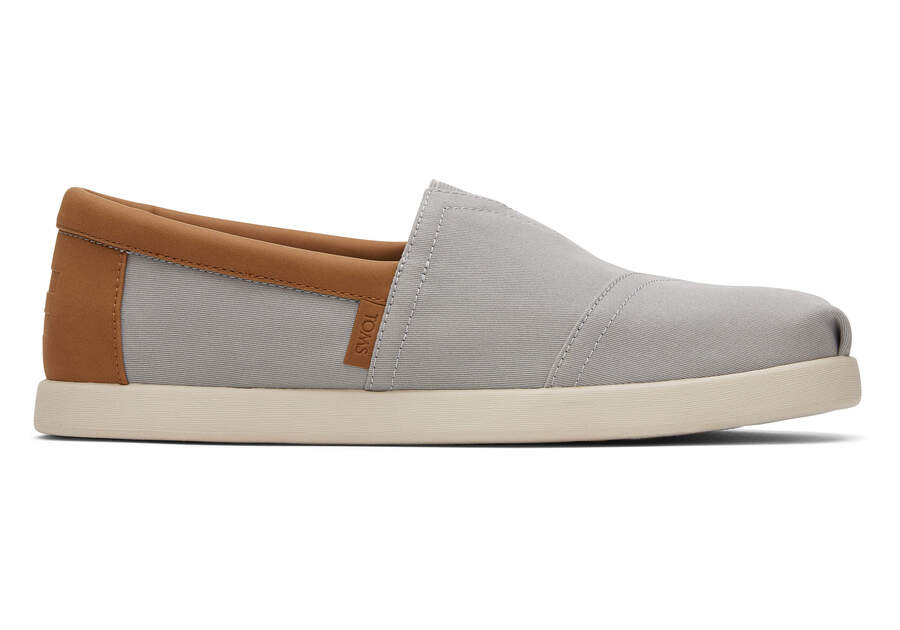 Mens Alp Fwd Drizzle Grey Brushed Twill Nubuck Synthetic Trim Espadrille |  TOMS