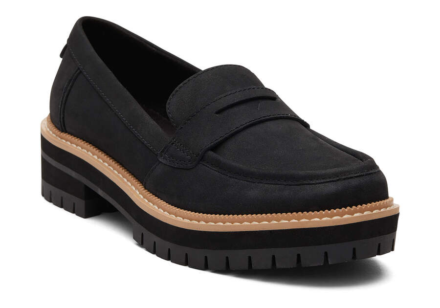 Cara Black Leather Loafer Additional View 1