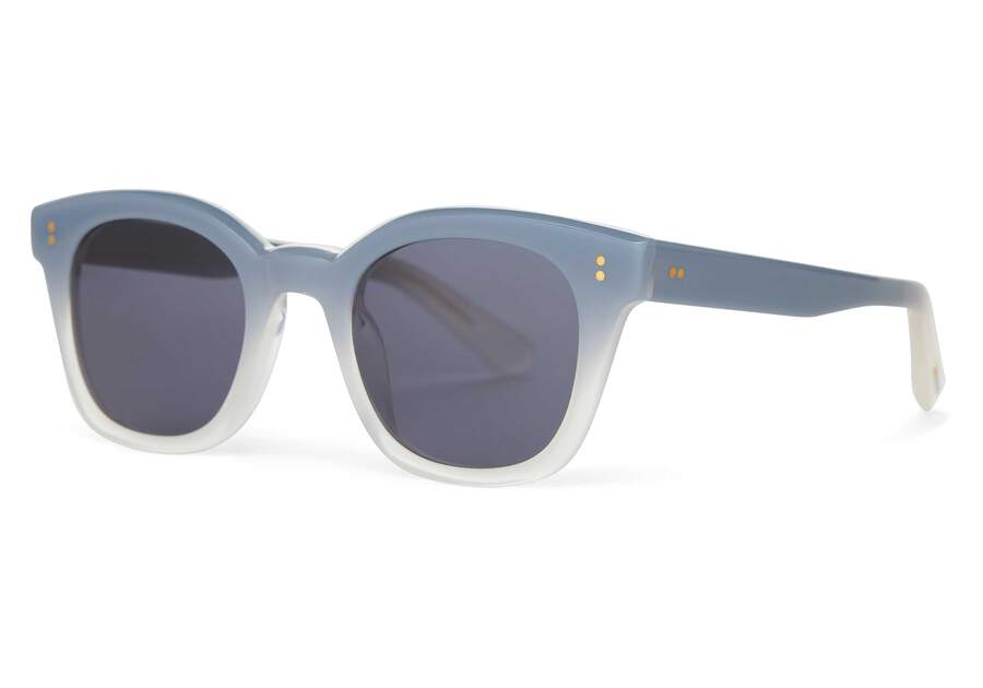 Rome Chalky Blue Fade Handcrafted Sunglasses Side View Opens in a modal