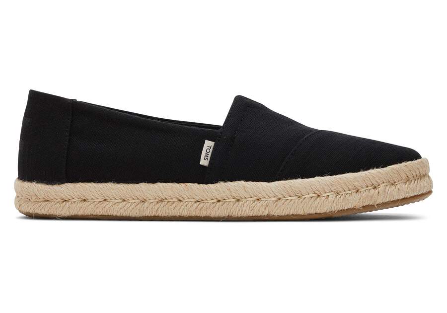 Alpargata Rope 2.0 Black Recycled Cotton Espadrille Side View Opens in a modal
