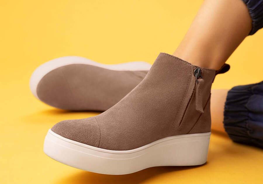 Jamie Taupe Suede Slip On Sneaker Additional View 3
