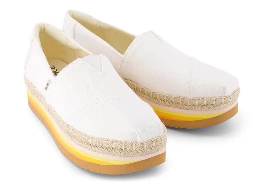 Alpargata Platform Rope High White Espadrille Front View Opens in a modal