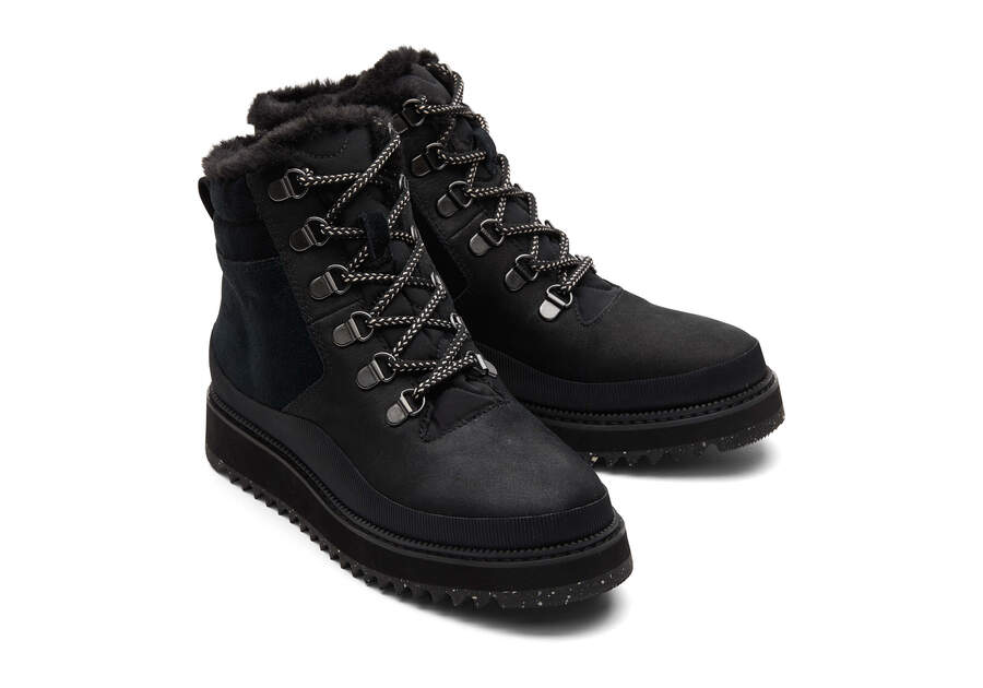 Mojave Black Water Resistant Leather Boot Front View