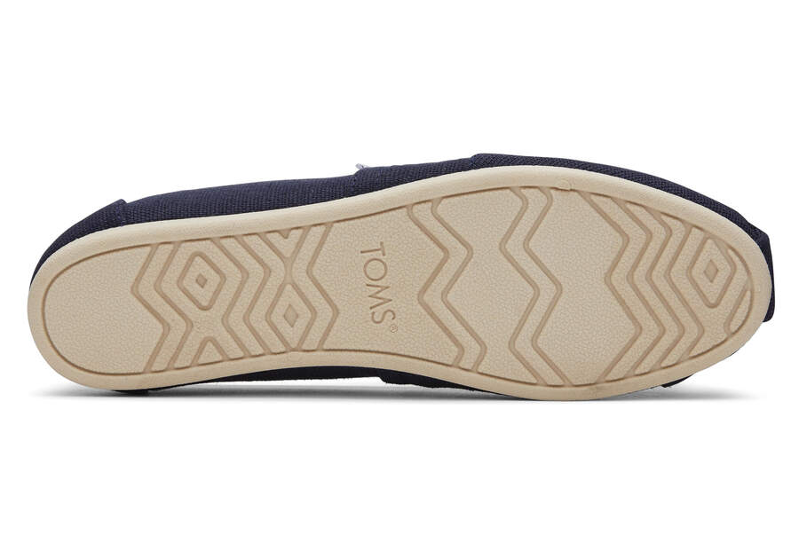 Alpargata Navy Heritage Canvas Wide Width Bottom Sole View Opens in a modal