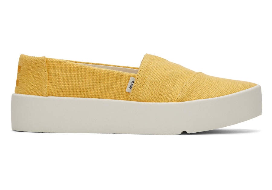Verona Yellow Slip On Sneaker Side View Opens in a modal