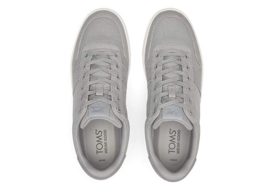 TRVL LITE Court Grey Heritage Canvas Sneaker Top View Opens in a modal
