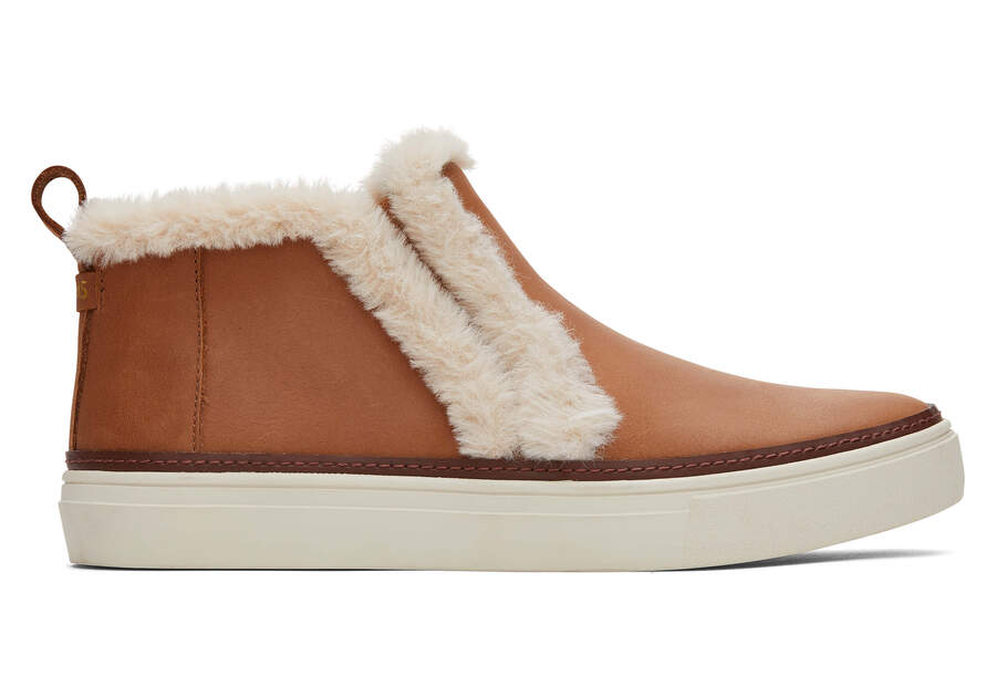 Bryce Brown Leather Faux Fur Slip On Sneaker Side View Opens in a modal
