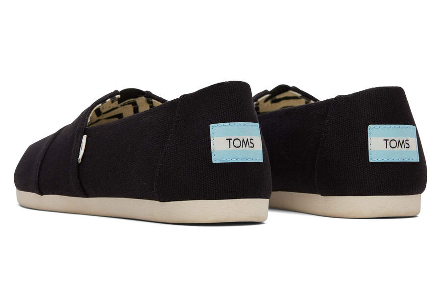 Toms Women's Esparto Espadrilles Black Leather - Continental Shoes